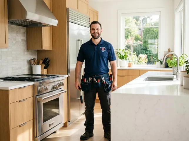 Appliance Repair Hero technician in a Bismarck, AR kitchen after an appliance repair